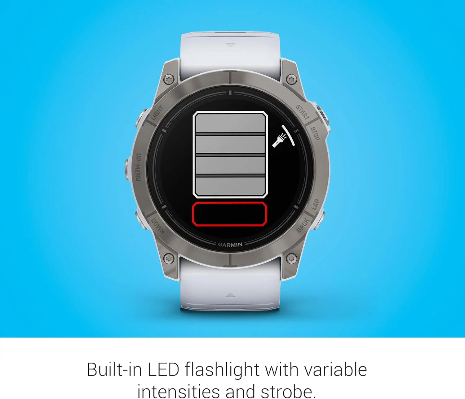 Garmin epix Gen 2 Pro Sapphire Edition, 51mm, Titanium/Whitestone | AMOLED Display, High Performance Smartwatch, Advanced Training Technology, Built-in Flashlight with Signature Power Bundle
