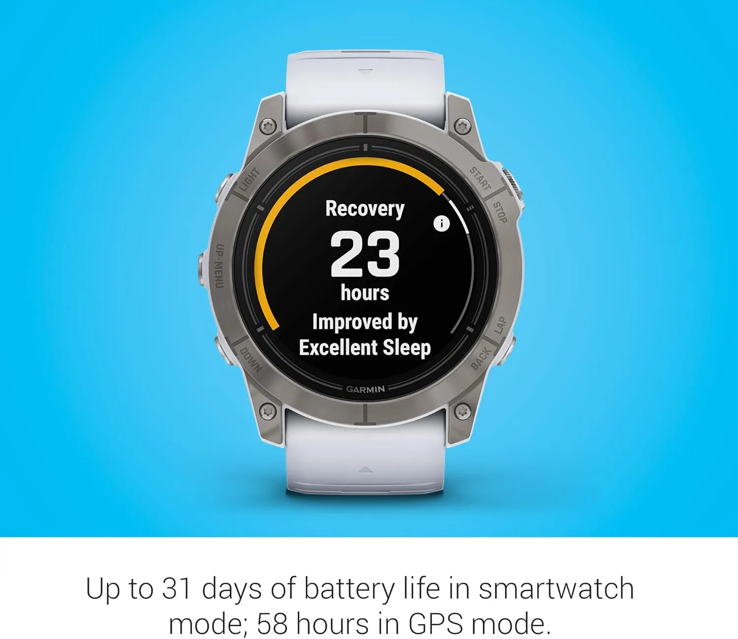 Garmin epix Gen 2 Pro Sapphire Edition, 51mm, Titanium/Whitestone | AMOLED Display, High Performance Smartwatch, Advanced Training Technology, Built-in Flashlight with Signature Power Bundle