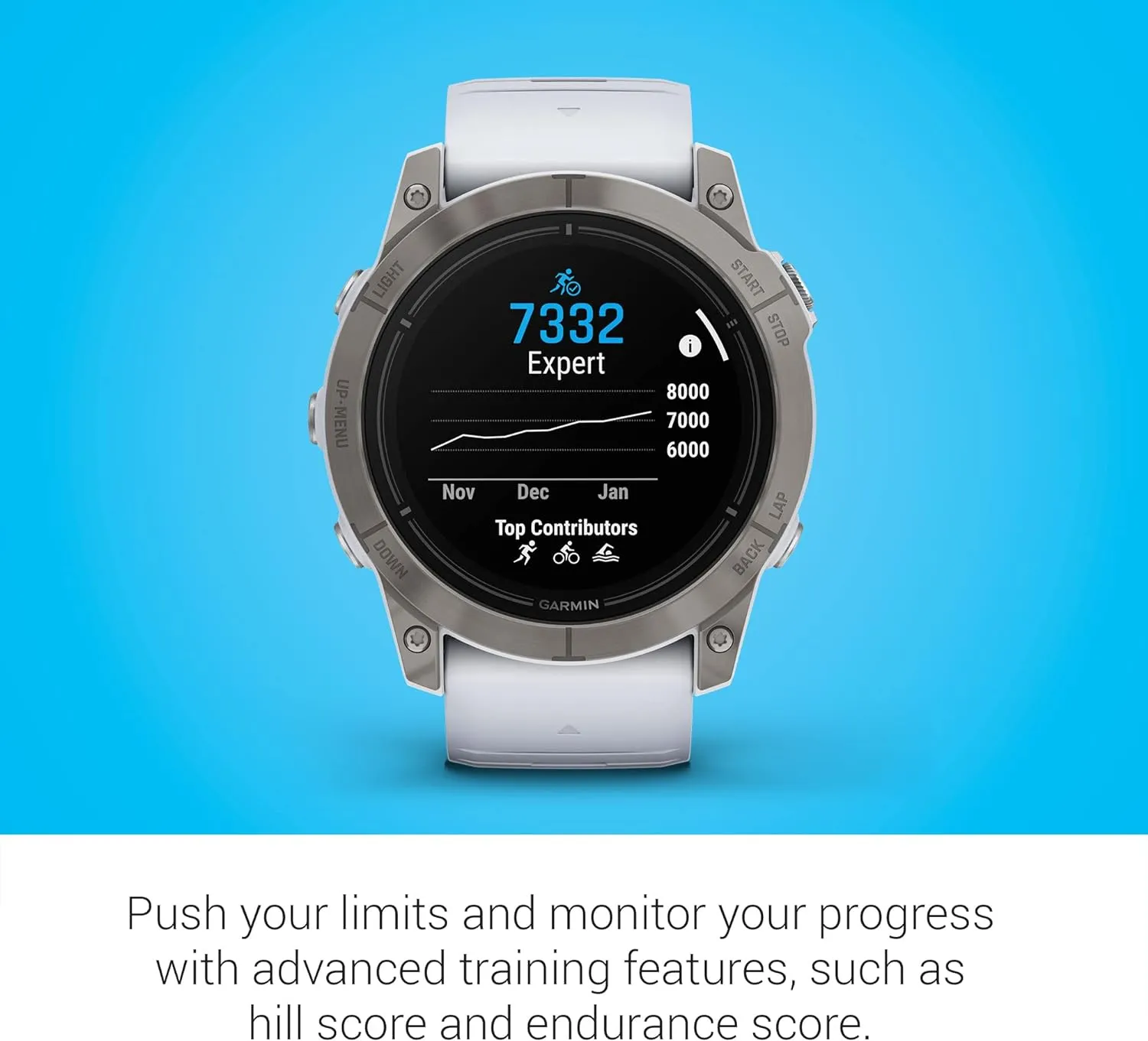 Garmin epix Gen 2 Pro Sapphire Edition, 51mm, Titanium/Whitestone | AMOLED Display, High Performance Smartwatch, Advanced Training Technology, Built-in Flashlight with Signature Power Bundle