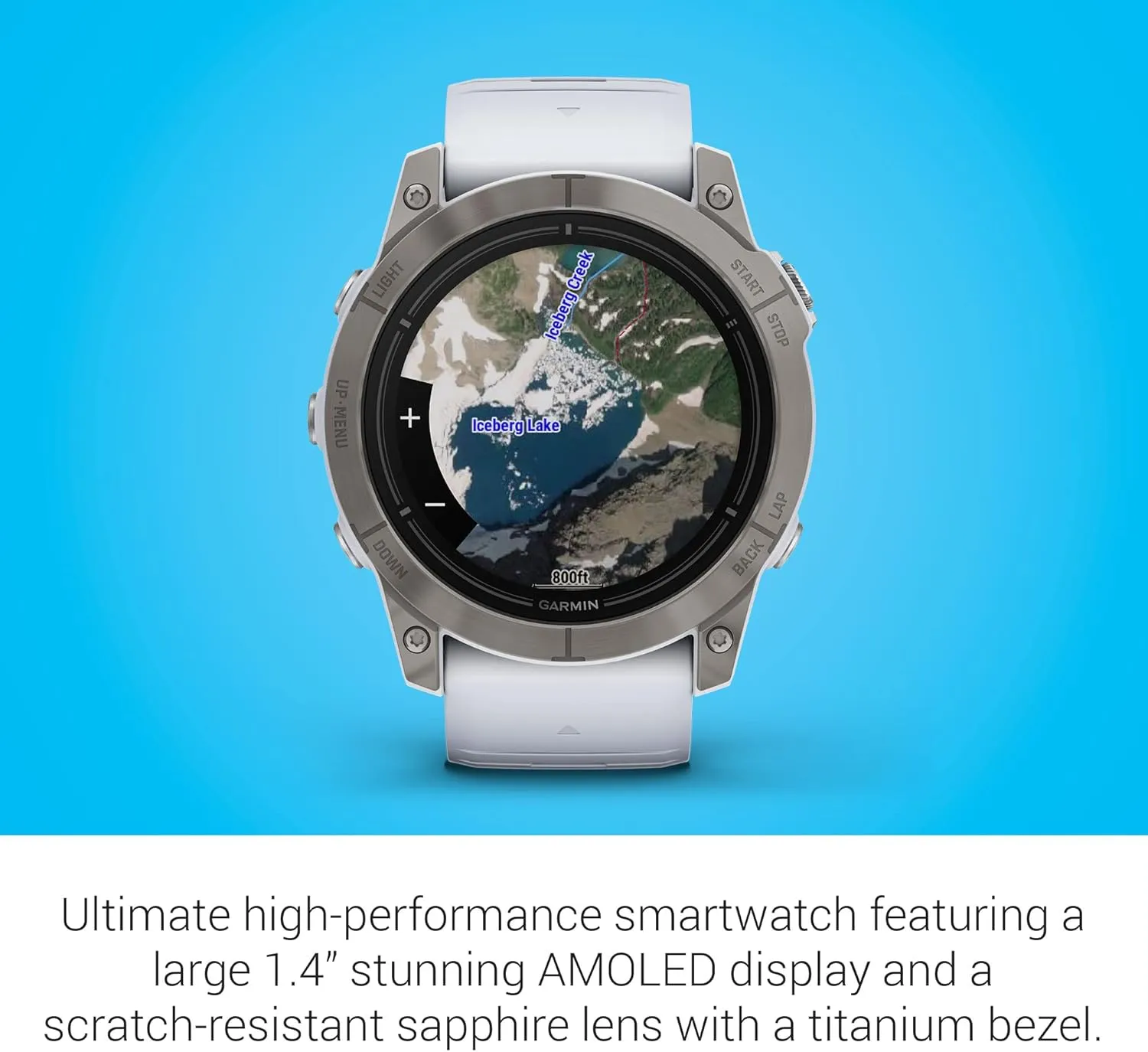Garmin epix Gen 2 Pro Sapphire Edition, 51mm, Titanium/Whitestone | AMOLED Display, High Performance Smartwatch, Advanced Training Technology, Built-in Flashlight with Signature Power Bundle