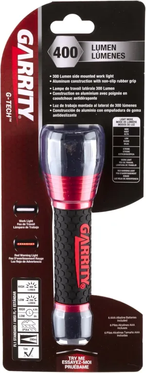 Garrity GA8100 Garrity 400lm G-Tech Flashlight, Black