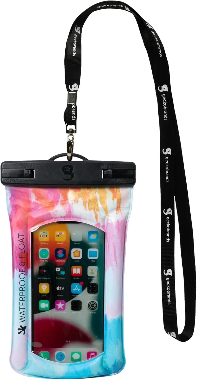 geckobrands Float Phone Dry Bag - Waterproof & Floating Phone Pouch – Fits Most iPhone and Samsung Galaxy Models