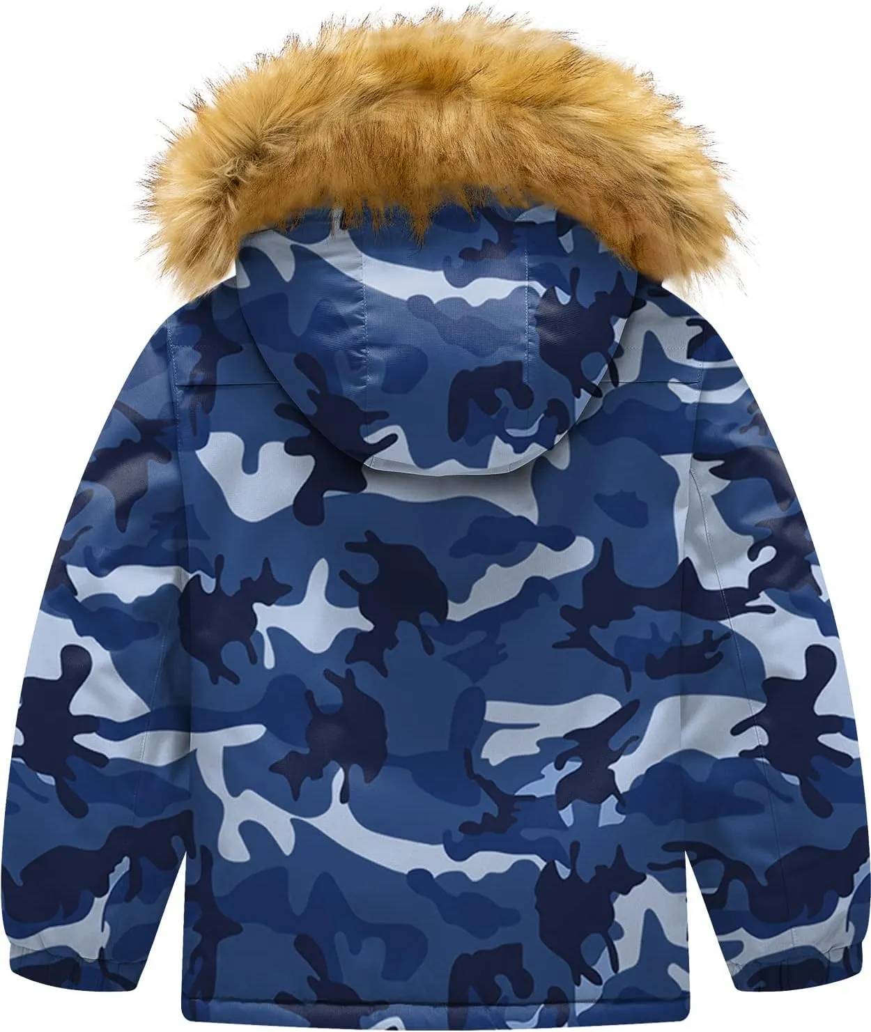 GEMYSE Boy's Winter Waterproof Ski Snow Jacket Hooded Fleece Windproof Jacket
