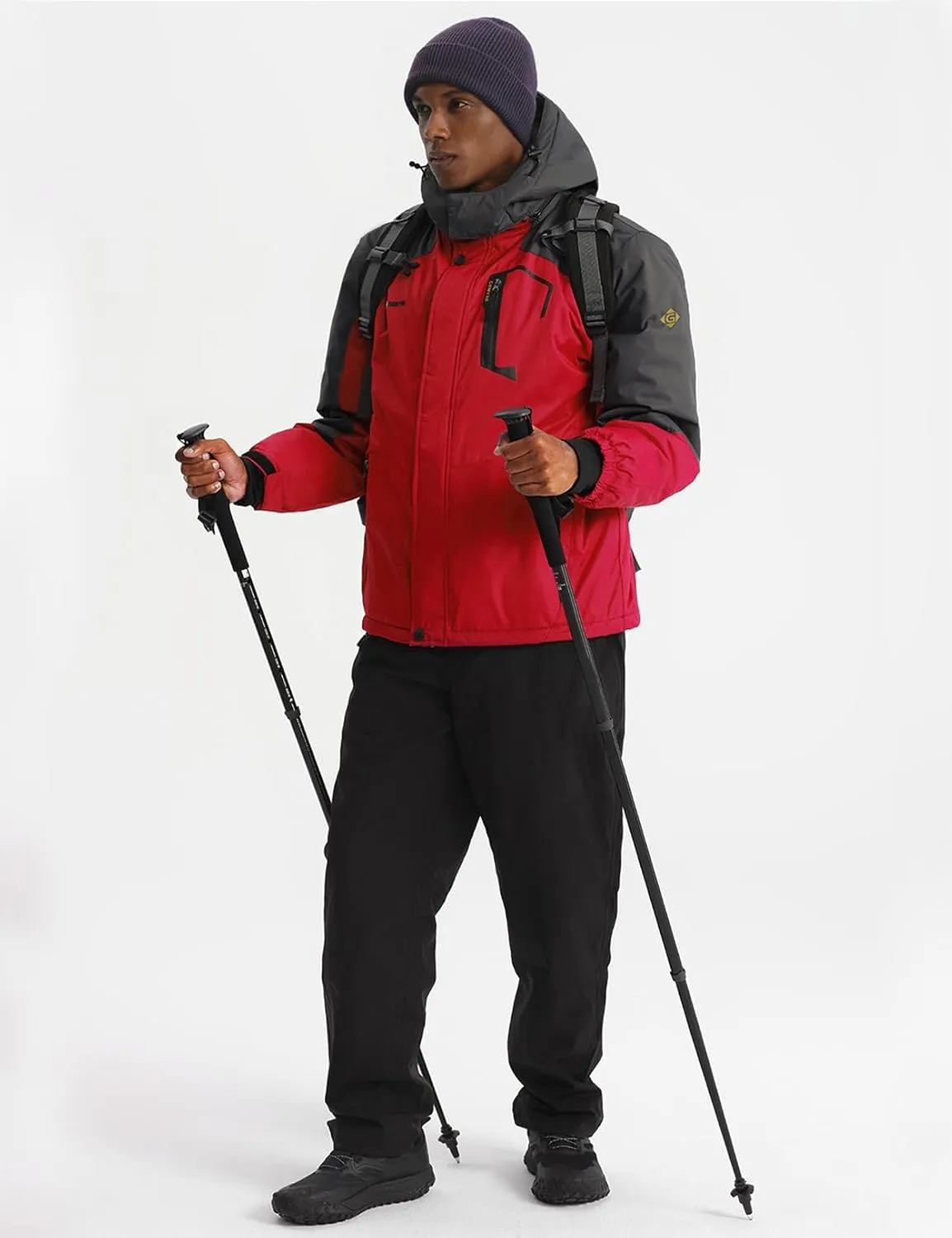 GEMYSE Men's Mountain Waterproof Ski Snow Jacket Winter Windproof Rain Jacket