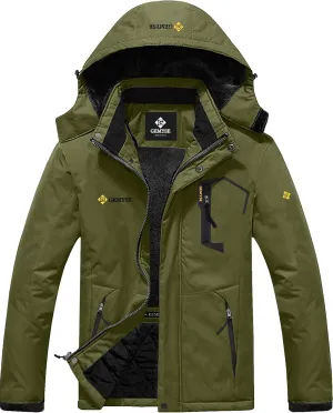 GEMYSE Men's Mountain Waterproof Ski Snow Jacket Winter Windproof Rain Jacket