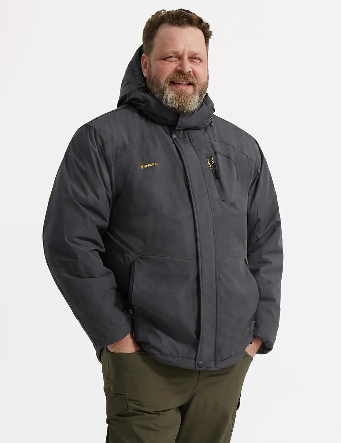 GEMYSE Men's Mountain Waterproof Ski Snow Jacket Winter Windproof Rain Jacket