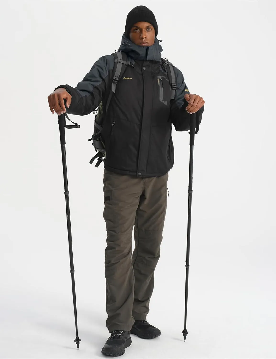 GEMYSE Men's Mountain Waterproof Ski Snow Jacket Winter Windproof Rain Jacket