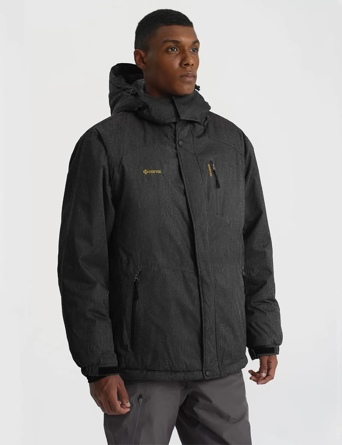 GEMYSE Men's Mountain Waterproof Ski Snow Jacket Winter Windproof Rain Jacket