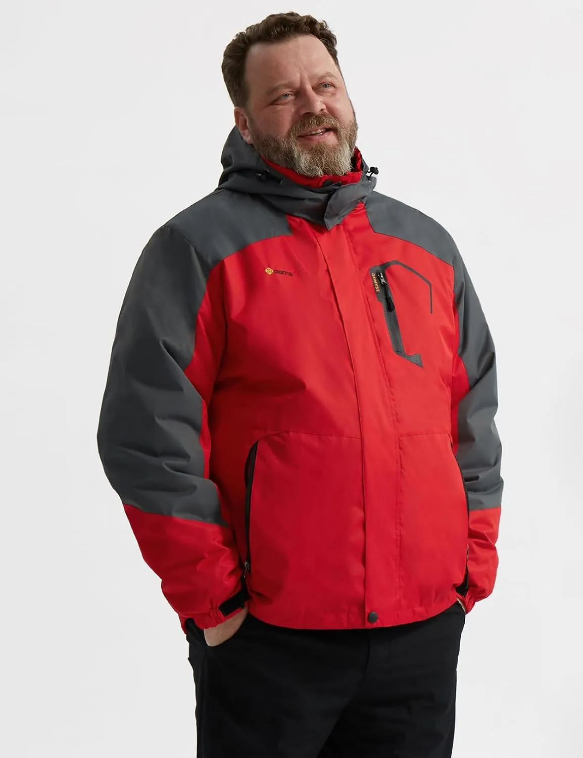 GEMYSE Men's Mountain Waterproof Ski Snow Jacket Winter Windproof Rain Jacket