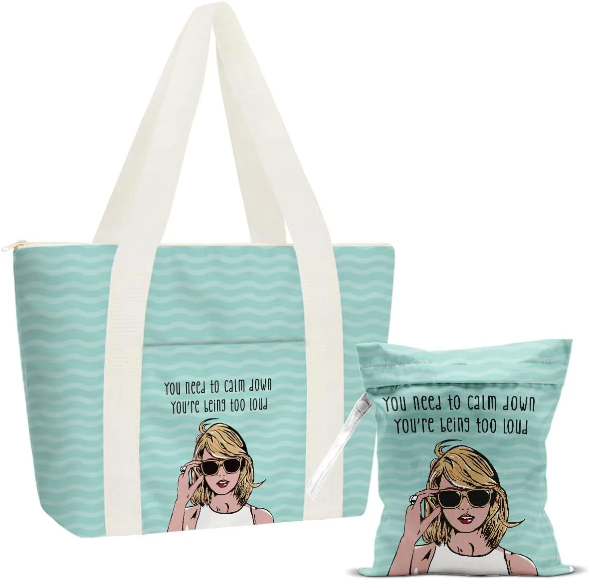 gfuhlre Beach Bag Wet Bag Waterproof Sandproof Women Beach Tote for Friends Travel Gifts with Wet Compartment for Pool Gym