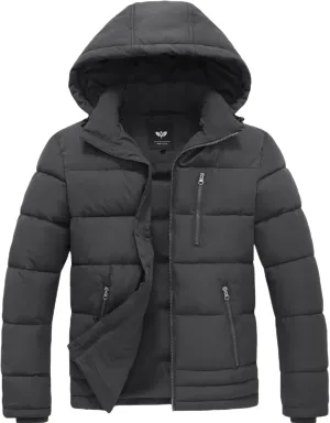 GGleaf Men's Hooded Winter Coat Warm Puffer Jacket Thicken Quilted Jacket