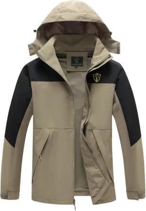 GIISAM Rain Jacket for Men, Mens Waterproof Raincoat Lightweight Rain Jackets Outdoor Rain Coat Windbreaker with Hood