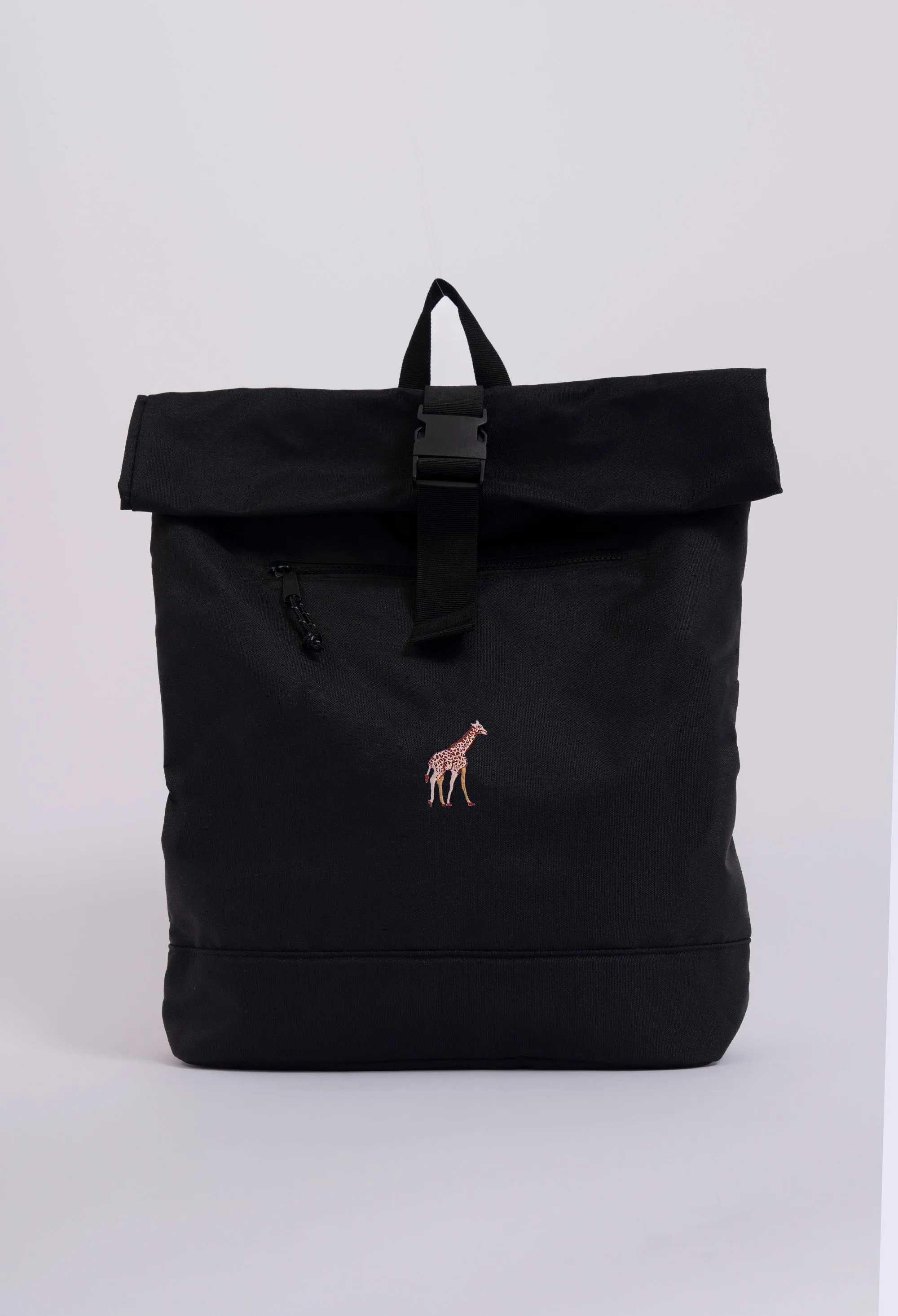 giraffe recycled roll-top backpack
