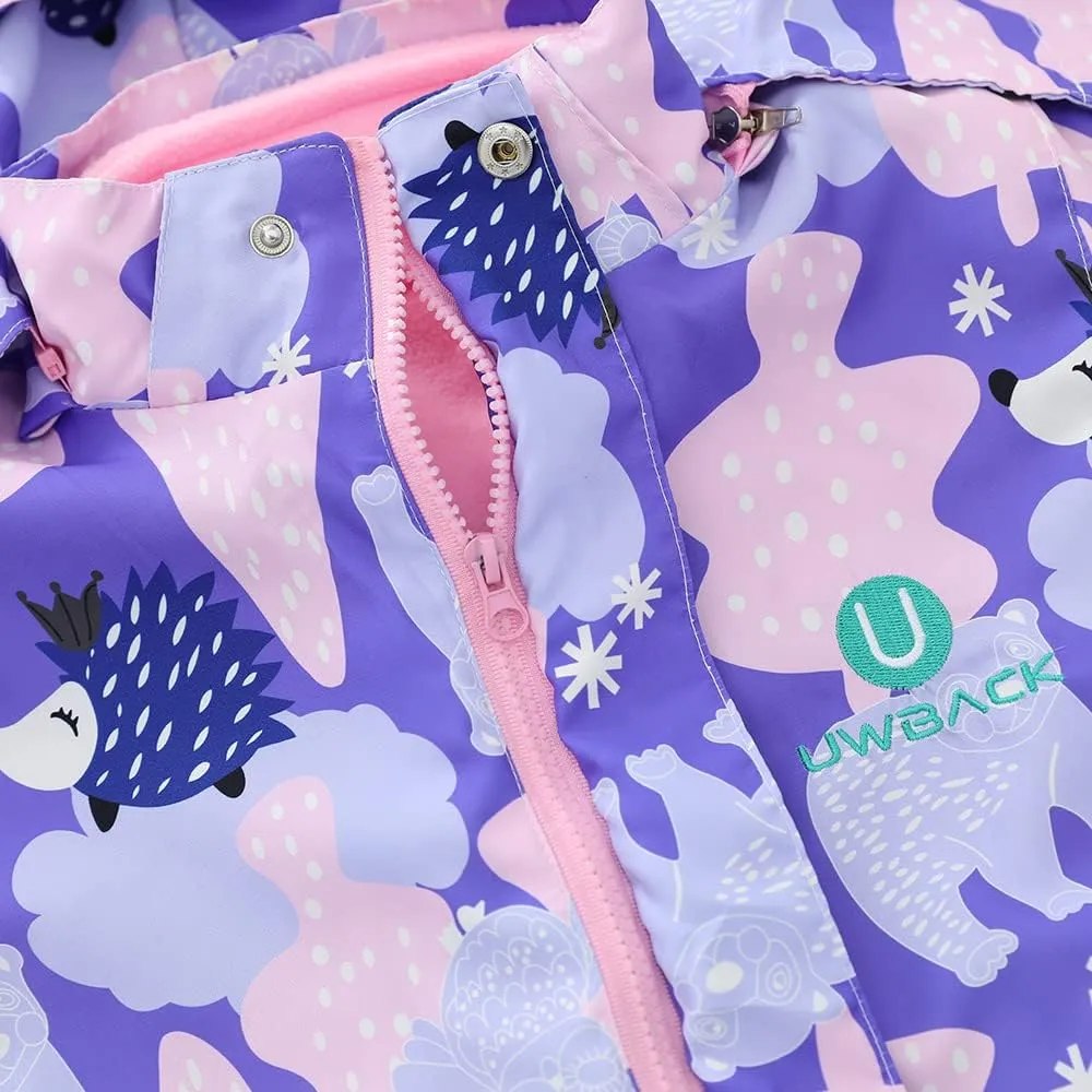 Girls Jacket 3 In 1 Detachable Liner Fleece Windproof Waterproof Lightweigt Coat With Hood