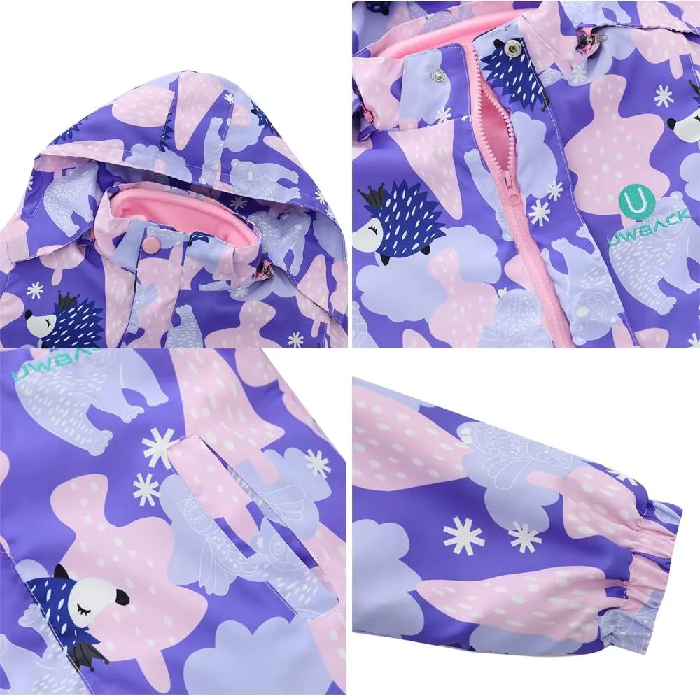 Girls Jacket 3 In 1 Detachable Liner Fleece Windproof Waterproof Lightweigt Coat With Hood