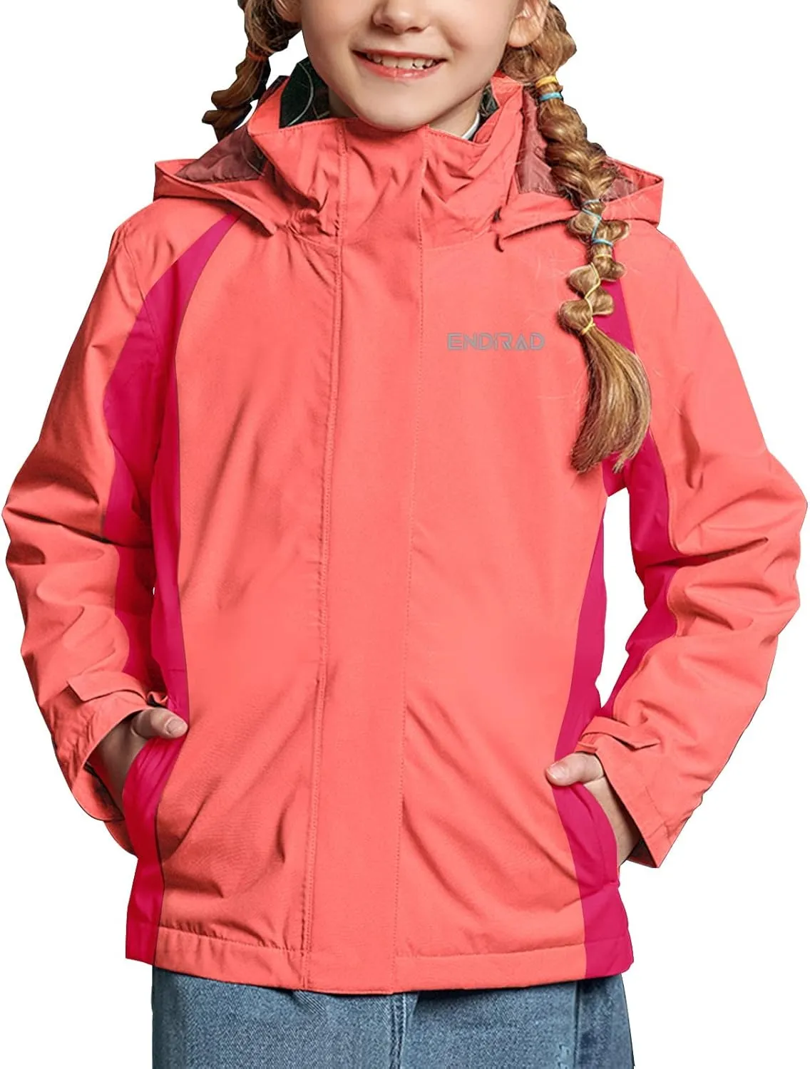 Girl's Waterproof Ski Jacket,Warm Winter Snow Coat,Hooded Fleece Outwear,Windproof RainCoat