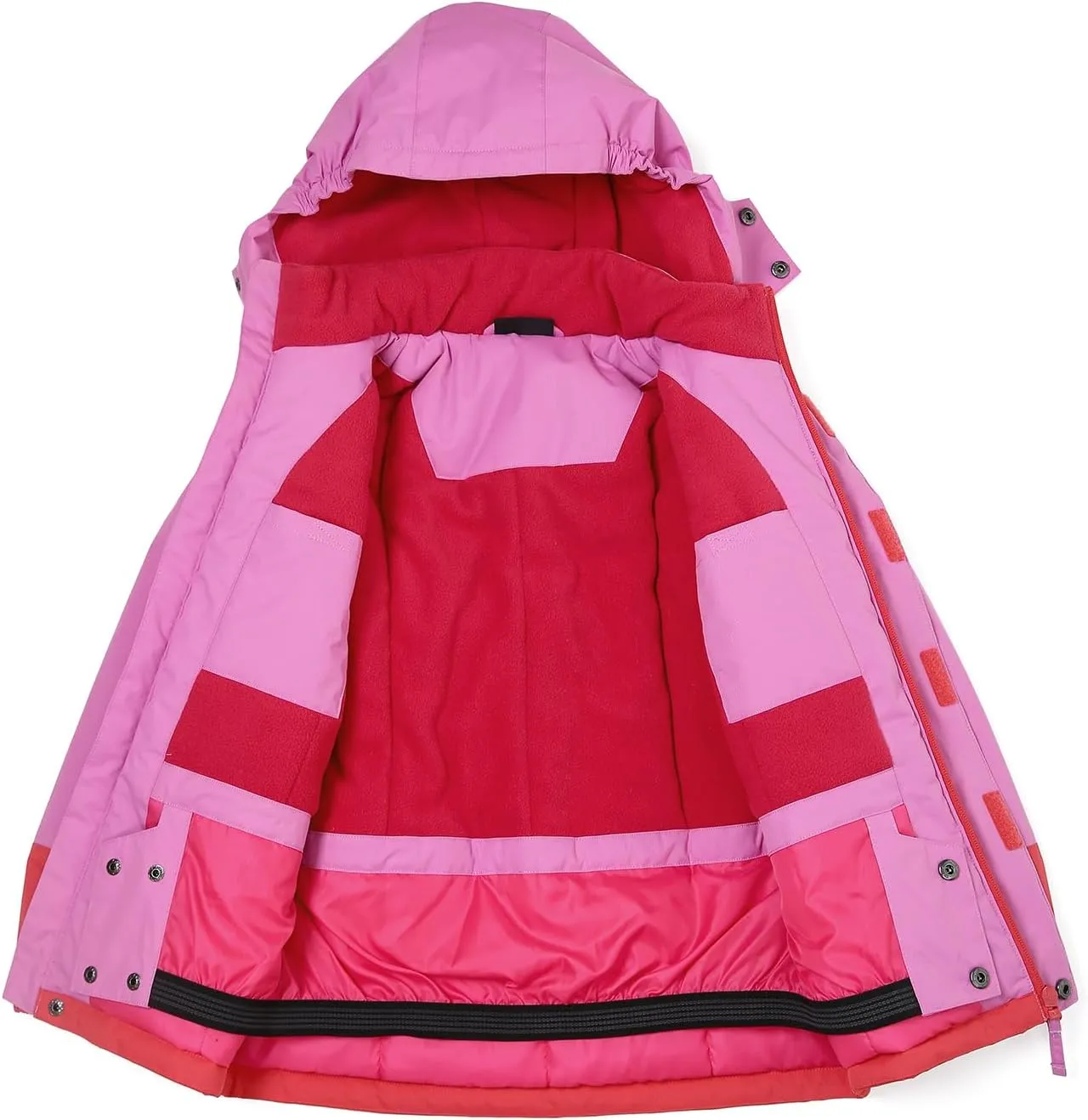 Girl's Waterproof Ski Jacket,Warm Winter Snow Coat,Hooded Fleece Outwear,Windproof RainCoat