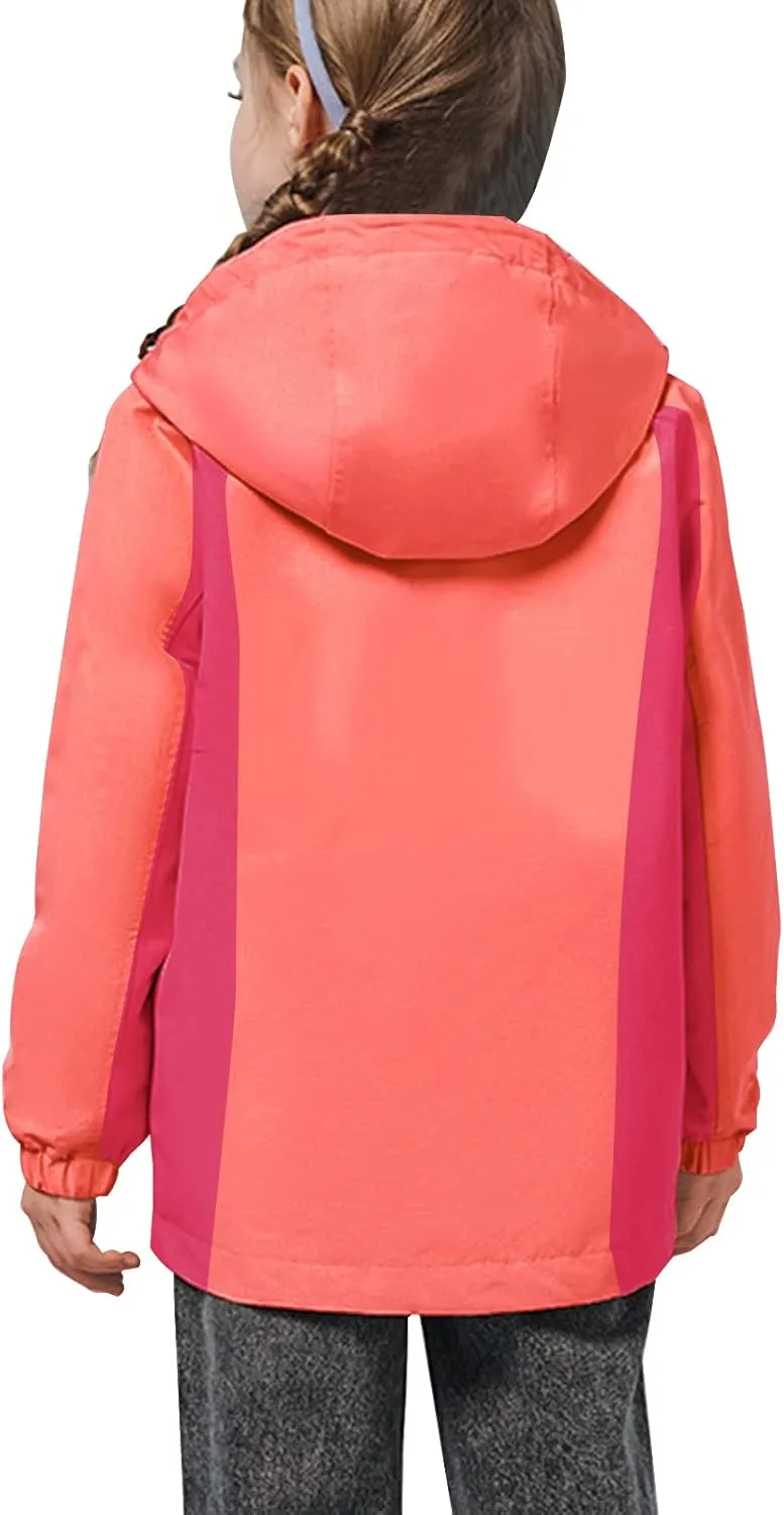 Girl's Waterproof Ski Jacket,Warm Winter Snow Coat,Hooded Fleece Outwear,Windproof RainCoat