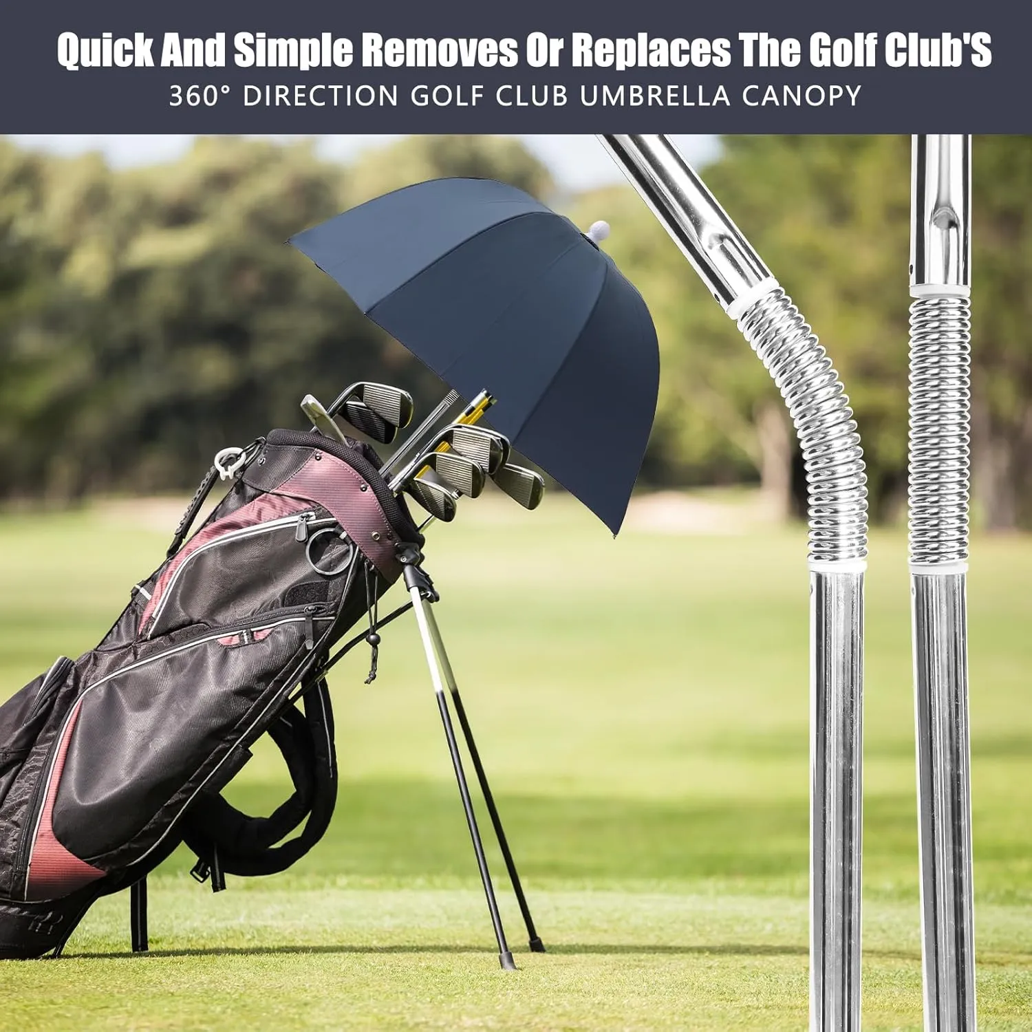 Golf Bag Umbrella For Club Protection Golf Club Umbrella Rain Cover Flex Umbrella