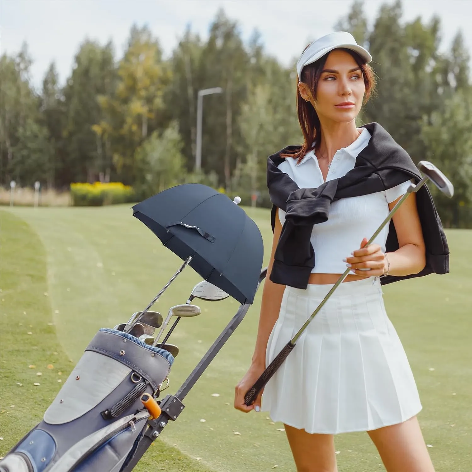 Golf Bag Umbrella For Club Protection Golf Club Umbrella Rain Cover Flex Umbrella