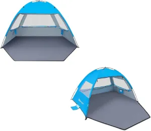 Gorich Beach Tent for 4-5 People & 3-4 People, UV Sun Shelter Lightweight Beach Sun Shade Canopy Cabana Beach Tents