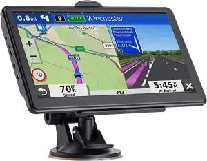 GPS Navigator for Car, Latest 2025 Map 7 inch Touch Screen Car GPS 256-16GB, Voice Turn Direction Guidance, Support Speed and Red Light Warning, North America Lifetime map Free Update（Blue）