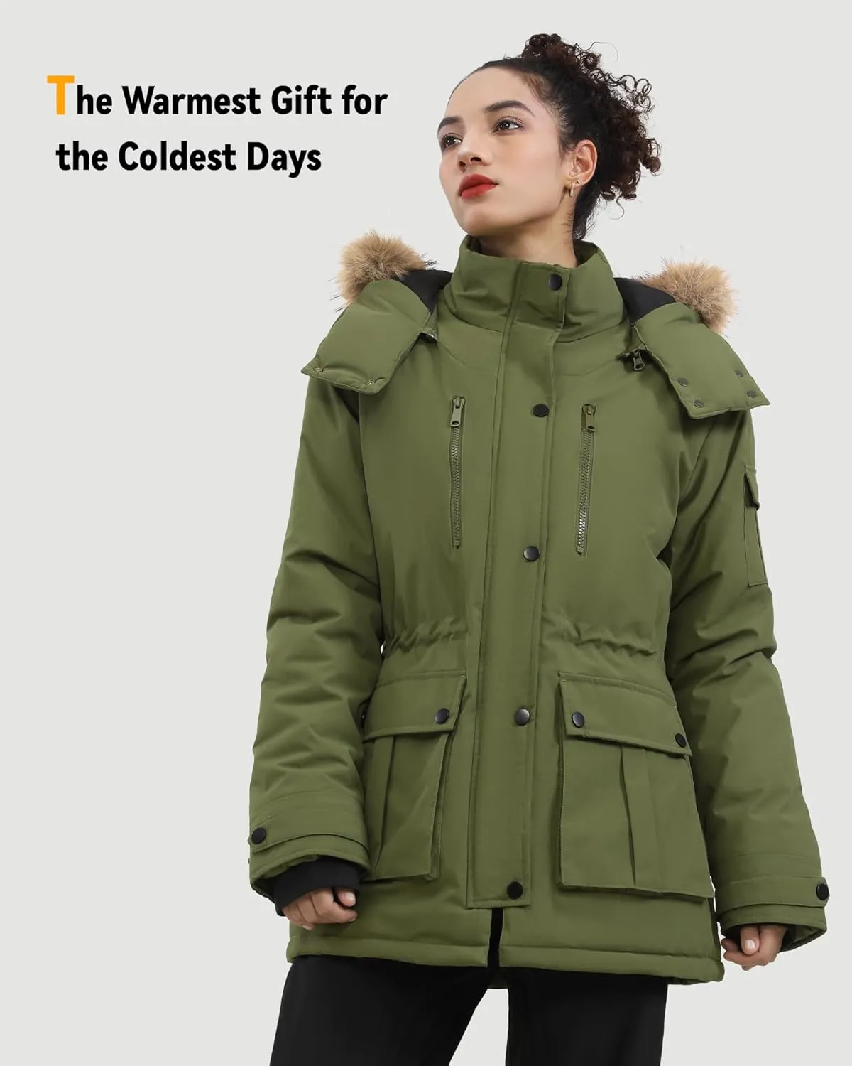 Graphene Heated Jacket for Women with Large Capacity Battery Pack Waterproof Windproof