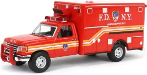 Greenlight 1/64 1989 F-350 Ambulance FDNY Support Unit First Responders 67067