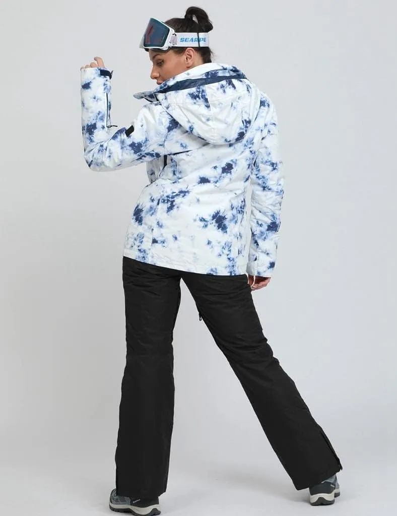 GS SNOWING Women's Ski Jackets and Pants Set Windproof Waterproof Colorful Snowboard Snowsuit