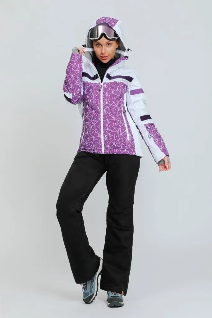 GS SNOWING Women's Ski Jackets and Pants Set Windproof Waterproof Insulated Snowsuit Winter Warm Snowboarding Snow Coat