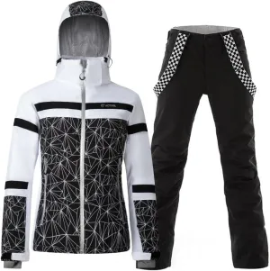 GS SNOWING Women's Ski Jackets and Pants Set Windproof Waterproof Insulated Snowsuit Winter Warm Snowboarding Snow Coat