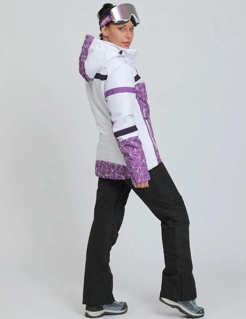 GS SNOWING Women's Ski Jackets and Pants Set Windproof Waterproof Insulated Snowsuit Winter Warm Snowboarding Snow Coat
