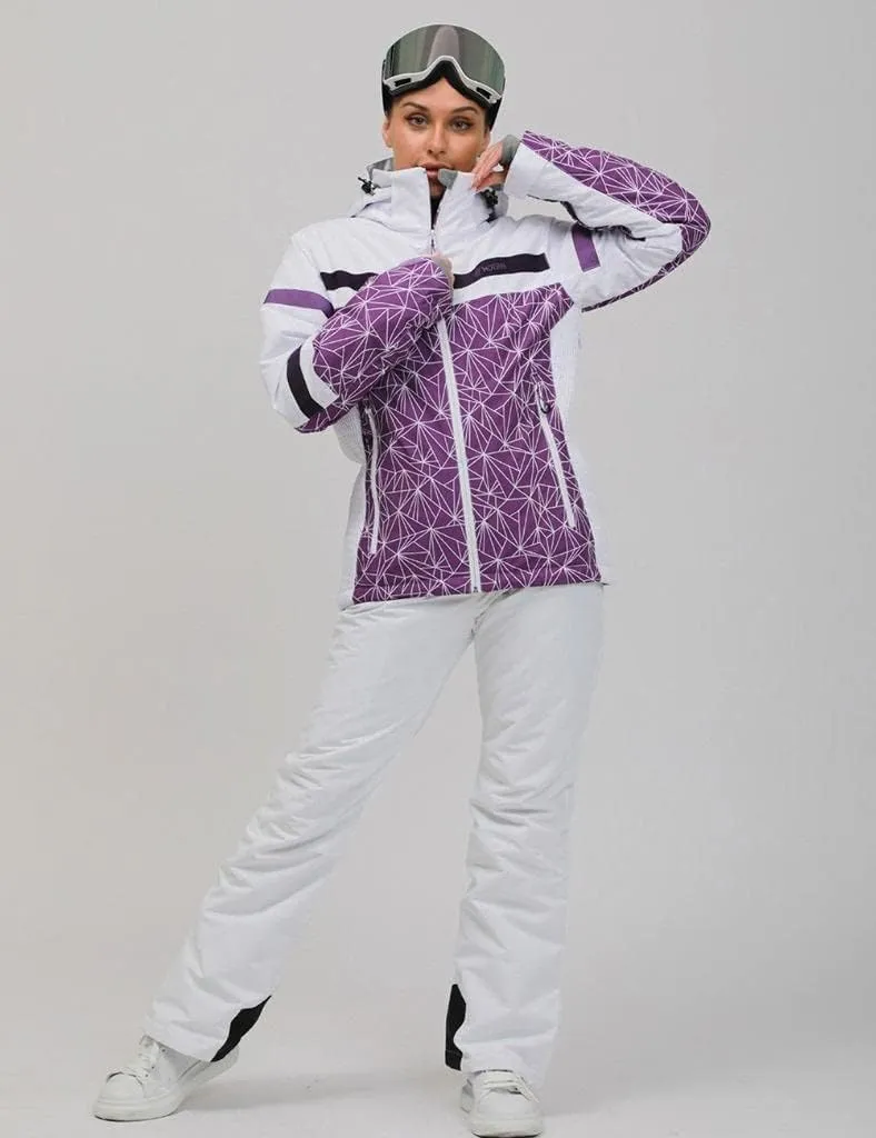 GS SNOWING Women's Ski Jackets and Pants Set Windproof Waterproof Insulated Snowsuit Winter Warm Snowboarding Snow Coat