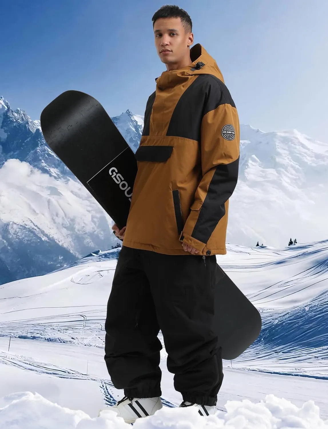 GSOU SNOW Men Ski Jacket Snowboard Snow Coat Warm Winter Waterproof Mountain Hooded
