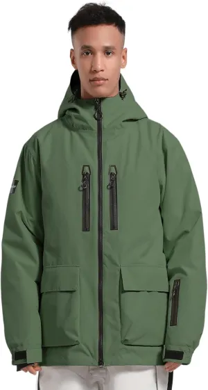 GSOU SNOW Men's Ski Jacket Snowboard Snow Coat Waterproof Windproof Insulated Winter Mountain Outdoor Sports Hooded Warm