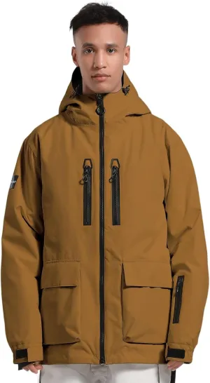 GSOU SNOW Men's Ski Jacket Snowboard Snow Coat Waterproof Windproof Insulated Winter Mountain Outdoor Sports Hooded Warm