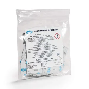 Hach DPD Free Chlorine Reagent Powder Pillows, 10 mL, Pack of 100, USEPA Accepted, Drinking Water and Wastewater Analysis, Boric Acid Free, 0.02-2.00 mg/L Cl₂, 2105569