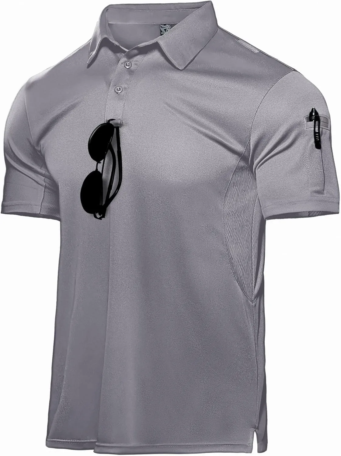 Haimont Men's Performance Dry Fit Polo Shirt Short and Long Sleeve Golf Collared T-Shirts for Tactical Outdoor Hiking
