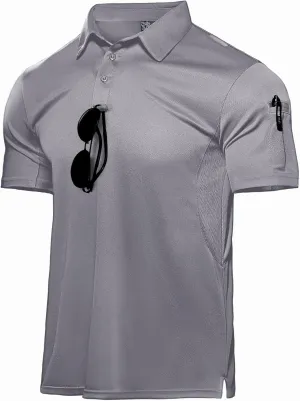 Haimont Men's Performance Dry Fit Polo Shirt Short and Long Sleeve Golf Collared T-Shirts for Tactical Outdoor Hiking