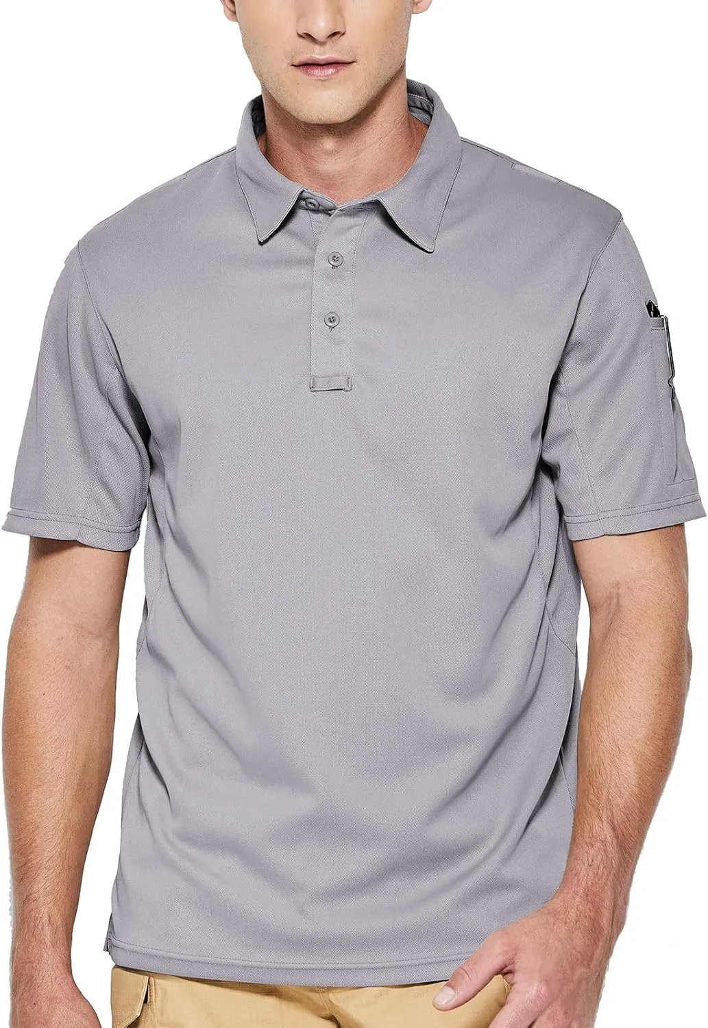 Haimont Men's Performance Dry Fit Polo Shirt Short and Long Sleeve Golf Collared T-Shirts for Tactical Outdoor Hiking