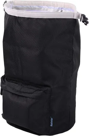 halinfer Dog Food Travel Container, Dog Food Travel Bag, Kibble Carrier 42 Cups 10L with Storage Front Pocket and Shoulder Strap for Travel, Hiking and Camping (Black)
