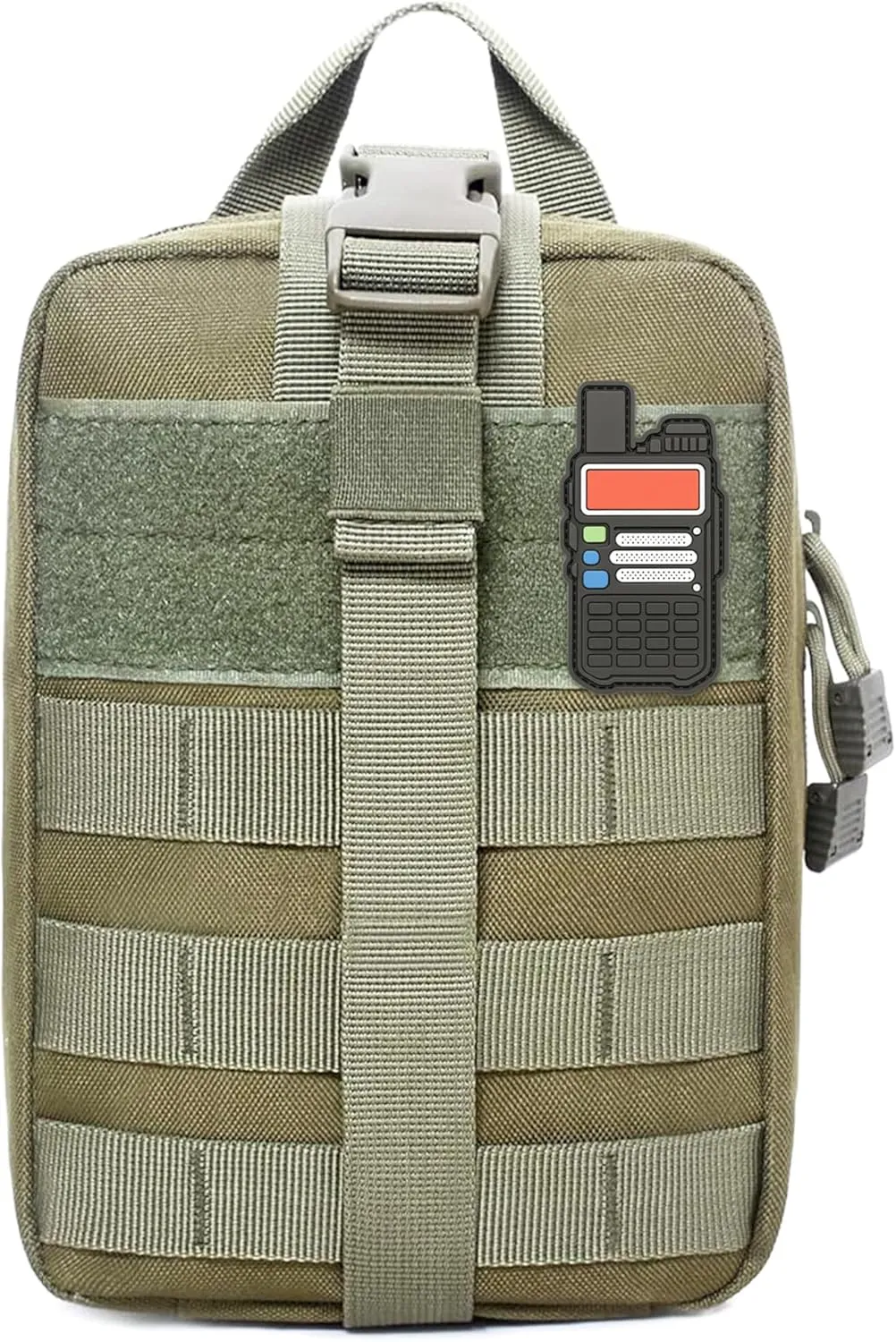 Ham Radio Go Bag in Green Color with Tear-Away Hook and Loop Back - Molle Compatible, Multi-Pocket Design for Radios, Cables, and Gear. Radio Bug Out Bag works as a Survival Radio Kit
