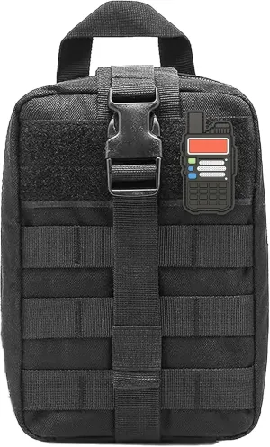 Ham Radio Go Bag with Tear-Away Hook and Loop Back - Molle Compatible, Multi-Pocket Design for Radios, Cables, and Gear - Great for Radio Bugout Bag and Survival Kit