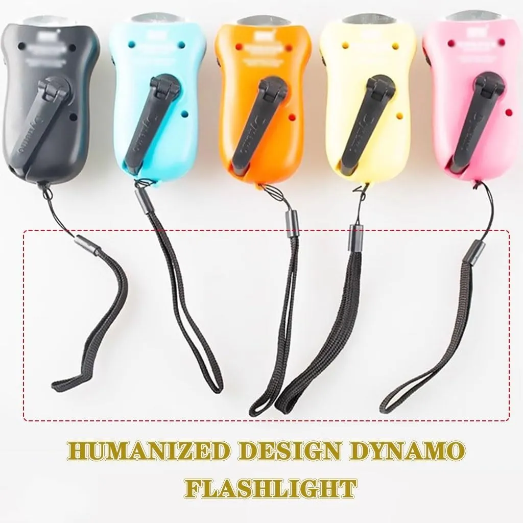 Hand Crank Solar Flashlight, Outdoor Solar Powered Flashlight, Mini Portable Hand Crank Flashlight, 3 LED Emergency Lighting Flashlight, Handheld Survival Flashlight(Pink Color,3pcs)