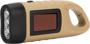 Hand Crank Solar Powered Flashlight Emergency Rechargeable LED Flashlight Self Powered Charging Torch Survival Gear