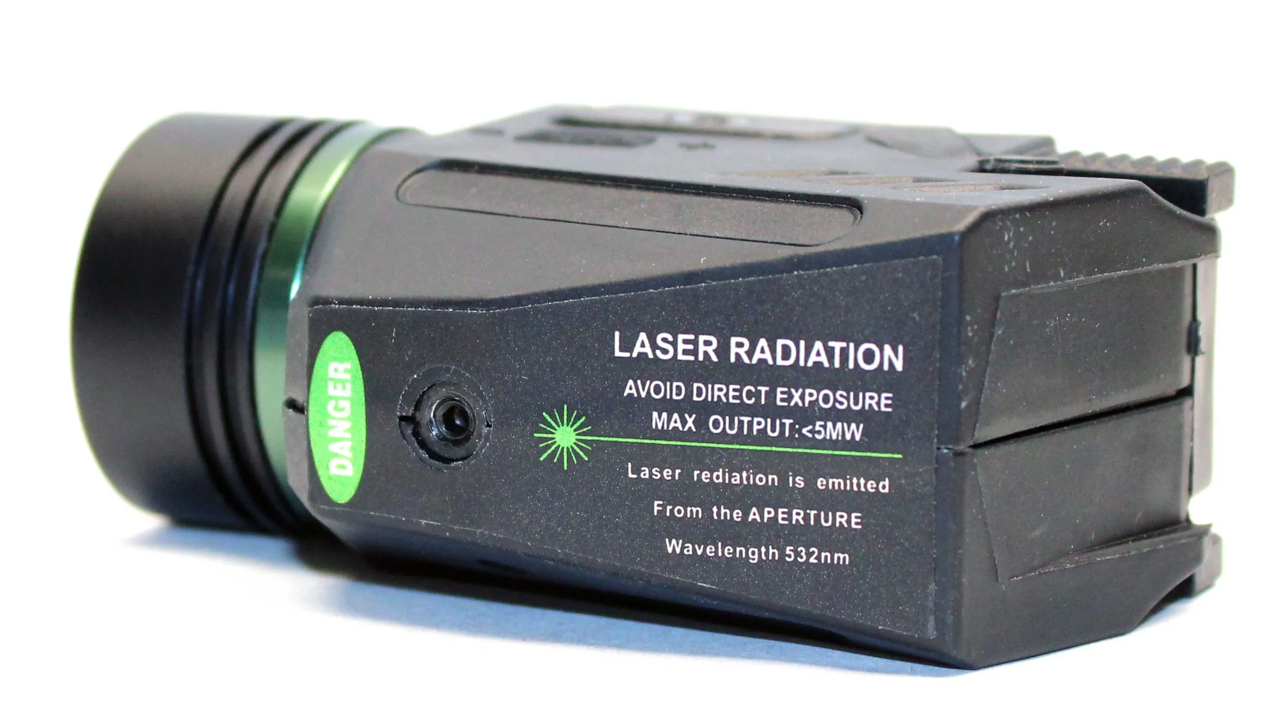 Handgun flashlight with green laser combo 300 lumens polymer body black for Glock 37.