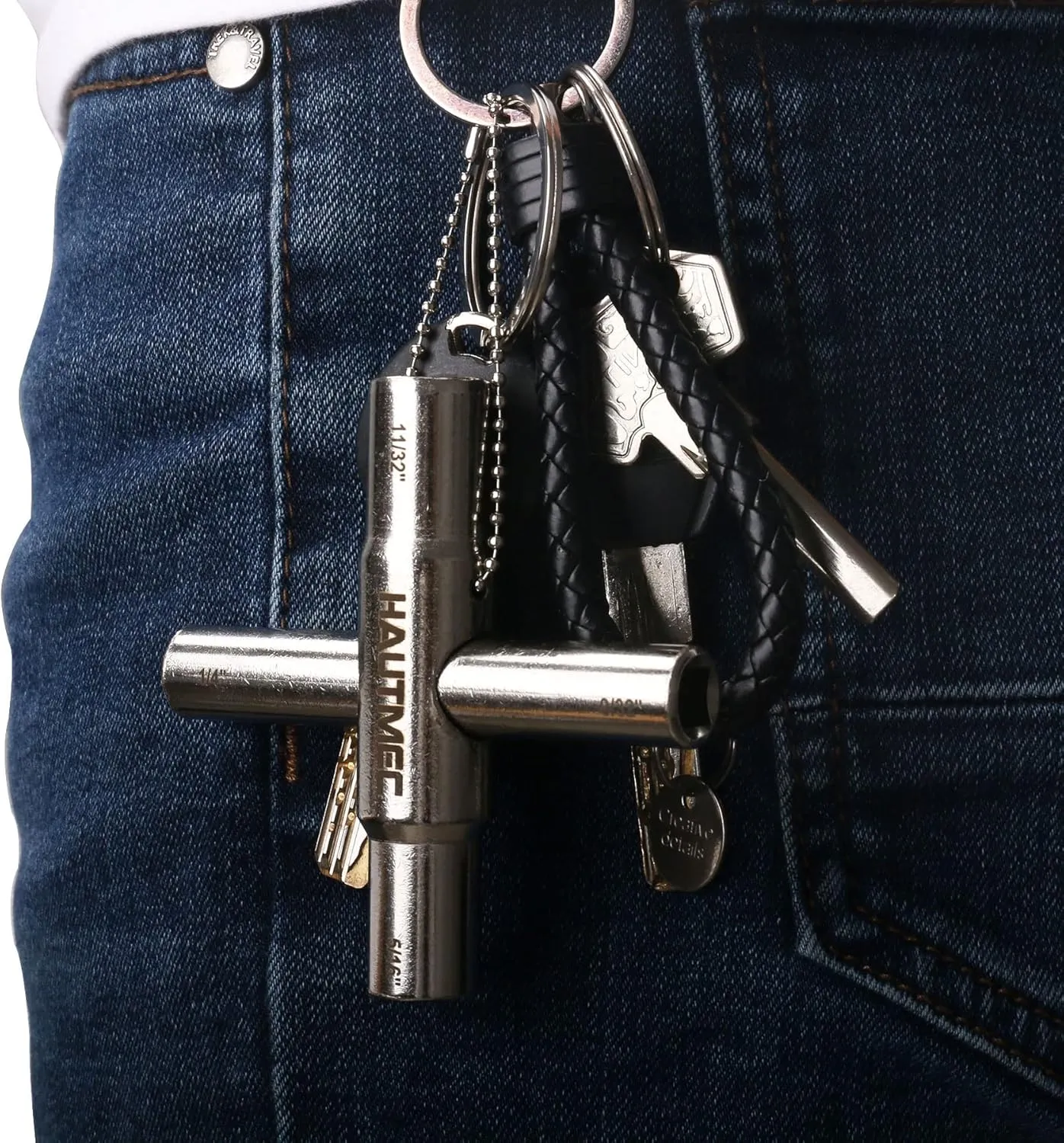 HAUTMEC 5pcs 4 Way Sillcock Water Key Faucet Valve Tool Spigot Key 1/4", 9/32", 5/16", 11/32" PL0028-5