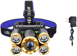 Headlamps Headlights Glare Rechargeable Super Bright Head-Mounted Induction Flashlight Night Fishing Lights Rice Xenon Lamp Waterproof LED Outdoor(B) (B)