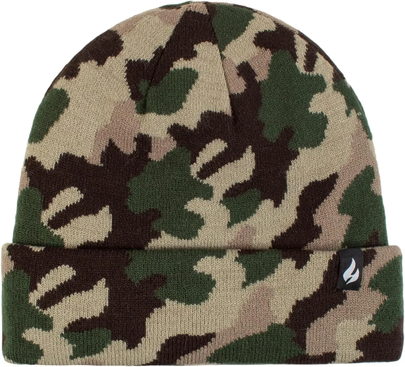HEAT HOLDERS Men's Gunner Camouflage Knit Roll Up Hat Green/Men's One Size
