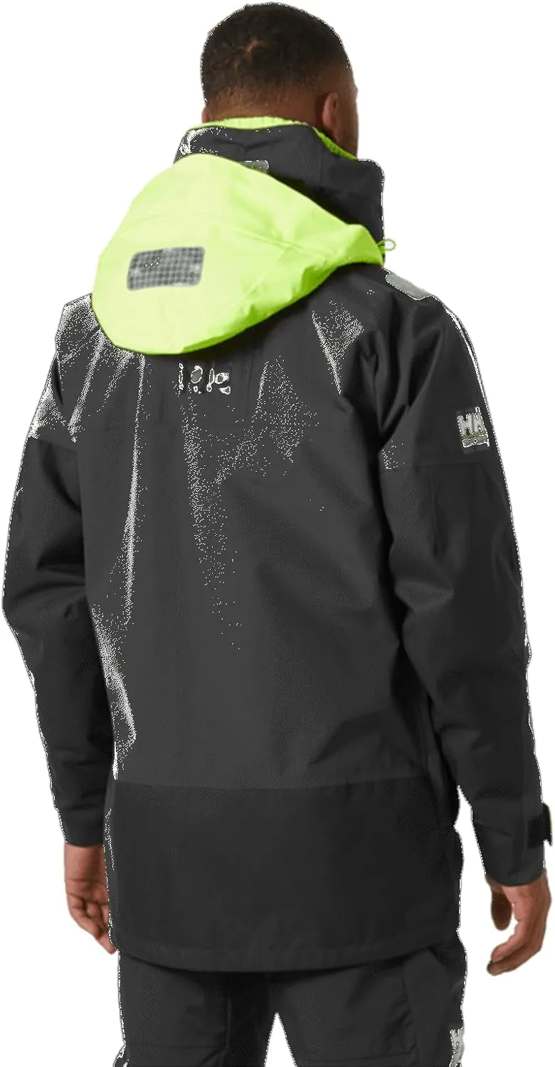 Helly-Hansen Skagen Waterproof Jackets for Men Featuring Windproof Sailing Fabric and Packable Neon Yellow Hood